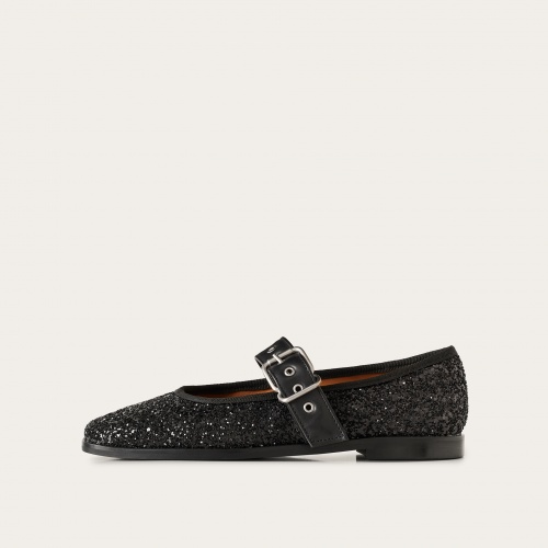 Louisine Ballerina, black glitter
